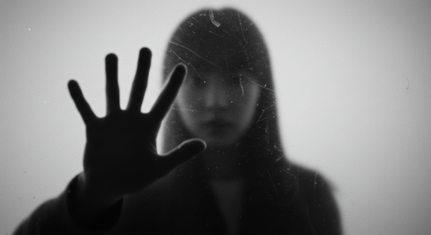 Photo of a silhouette of 2 dancers posing in front of a red curtain.